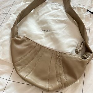 LEMAIRE beige small croissant bag